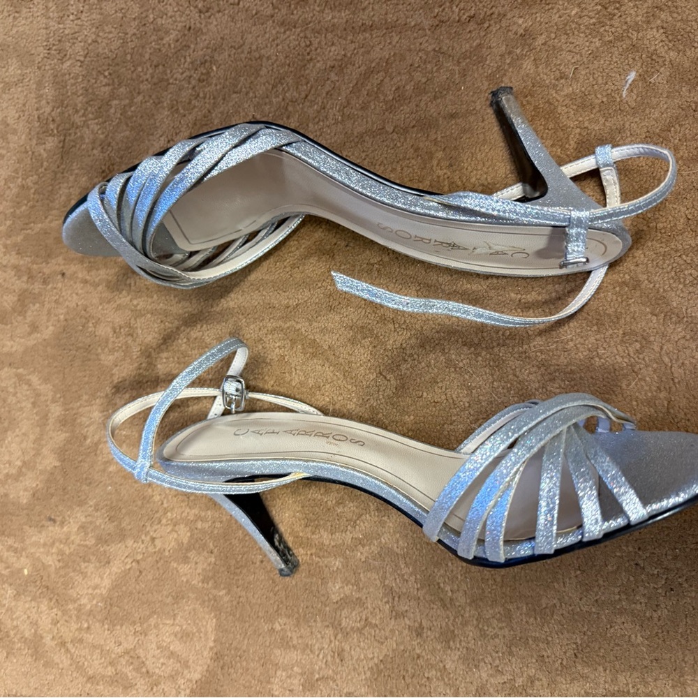 Silver Strappy Heels